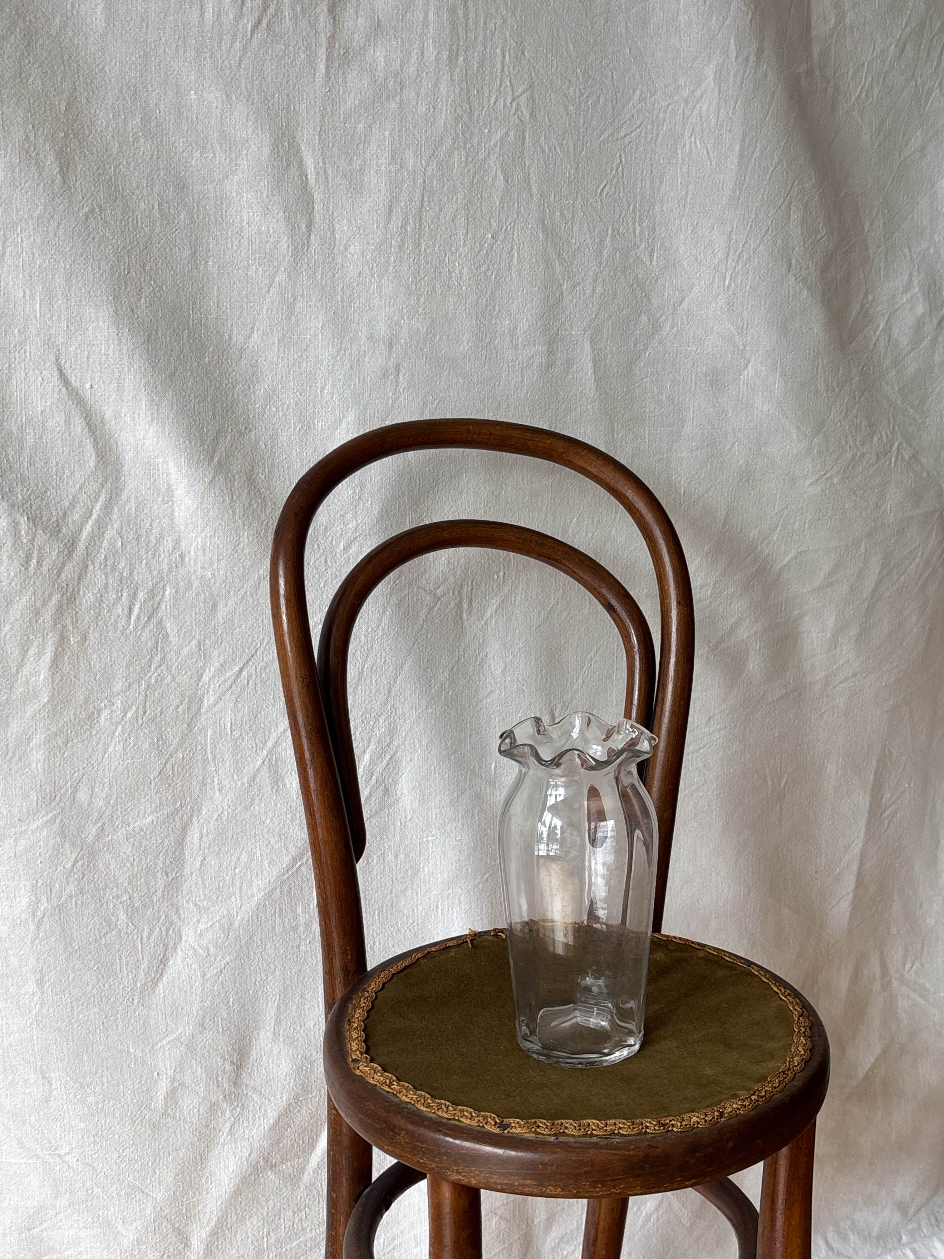 Antique Vienna Bentwood and Velvet Accent Chair