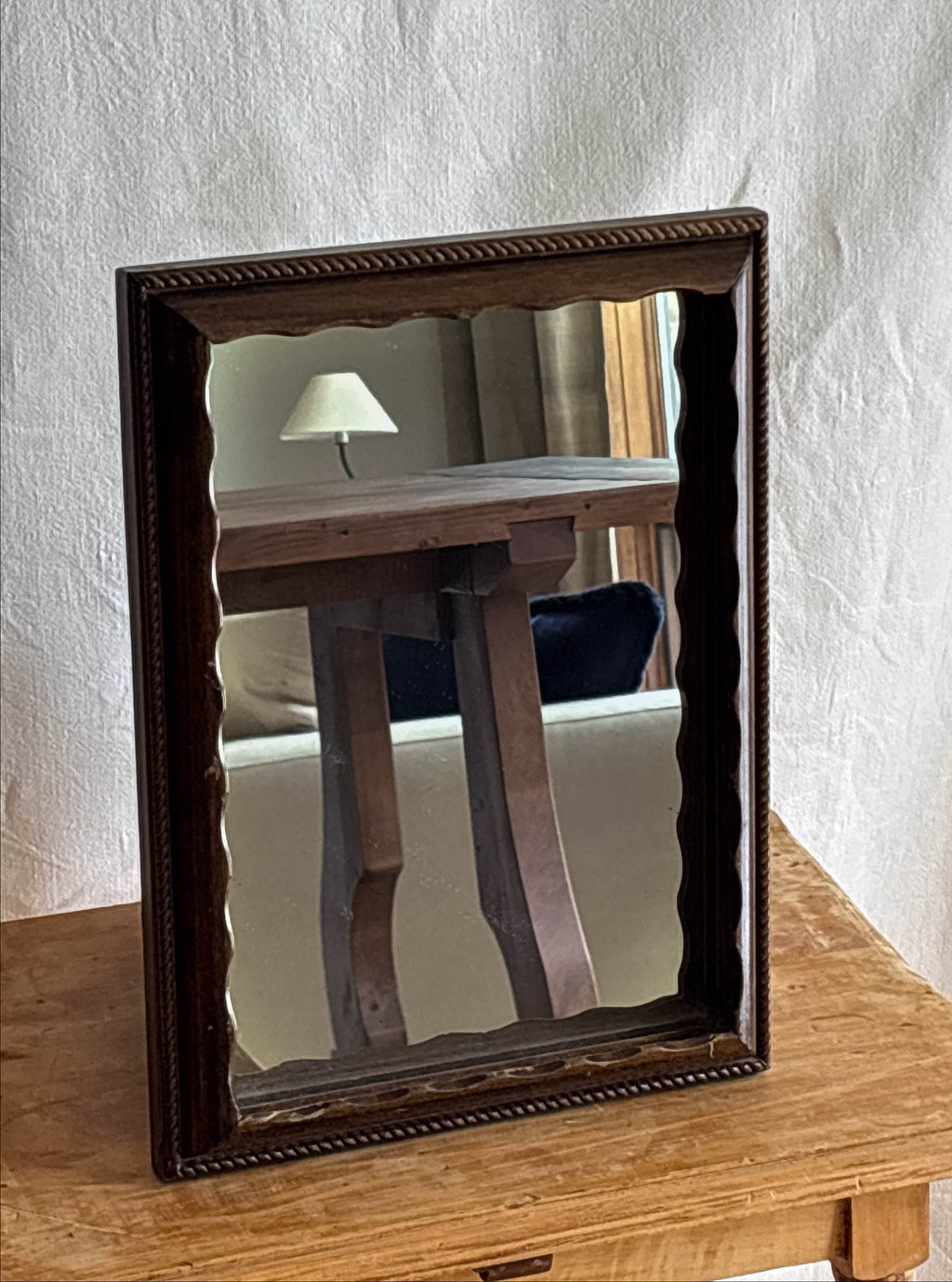 Waverley Vintage Scalloped Wood Mirror