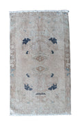 Vintage Turkish Mini Rug with Navy