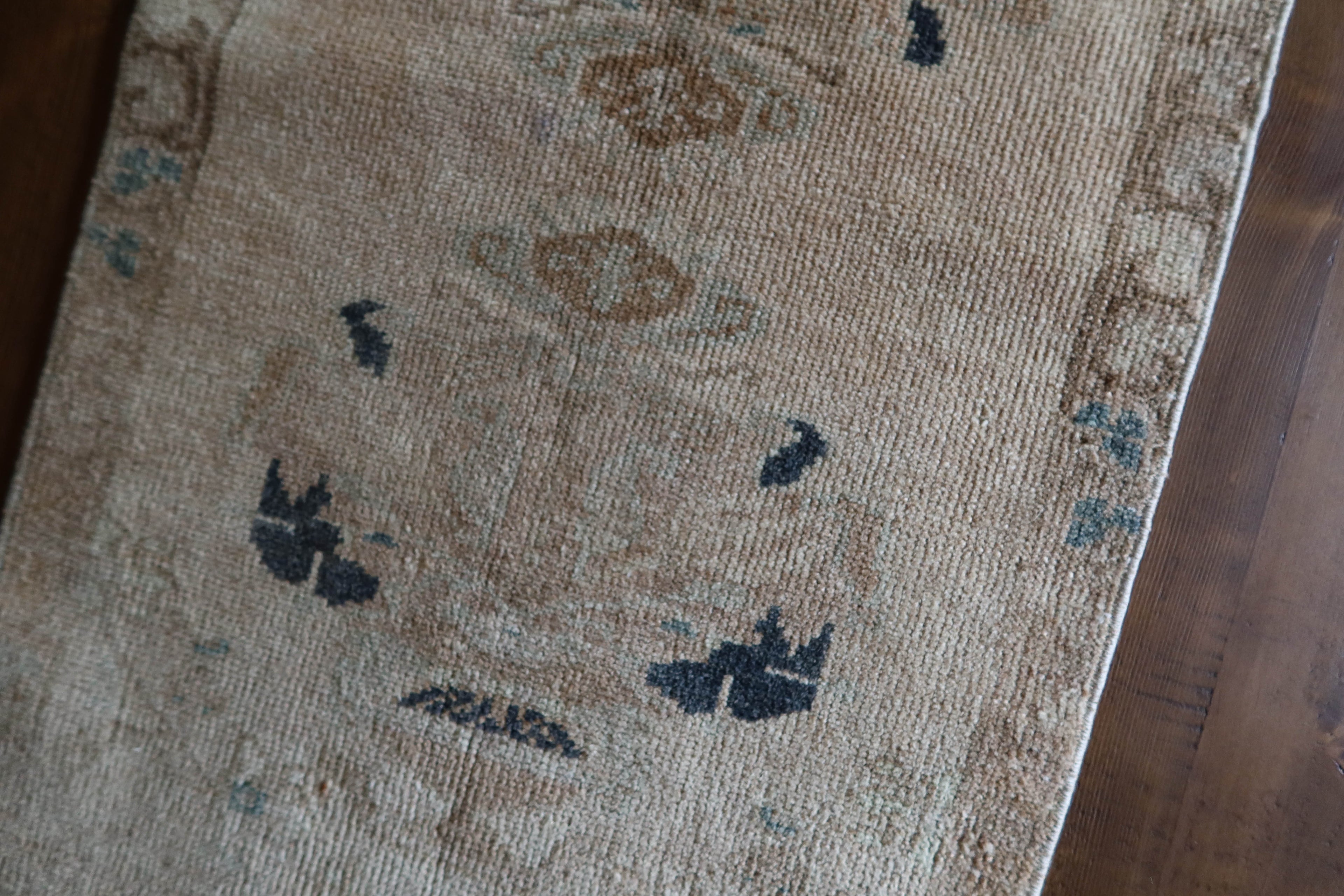 Vintage Turkish Mini Rug with Navy