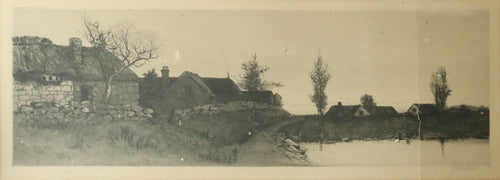 Antique 1890 Countryside Etching by Alfred J. Haller