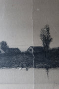 Antique 1890 Countryside Etching by Alfred J. Haller