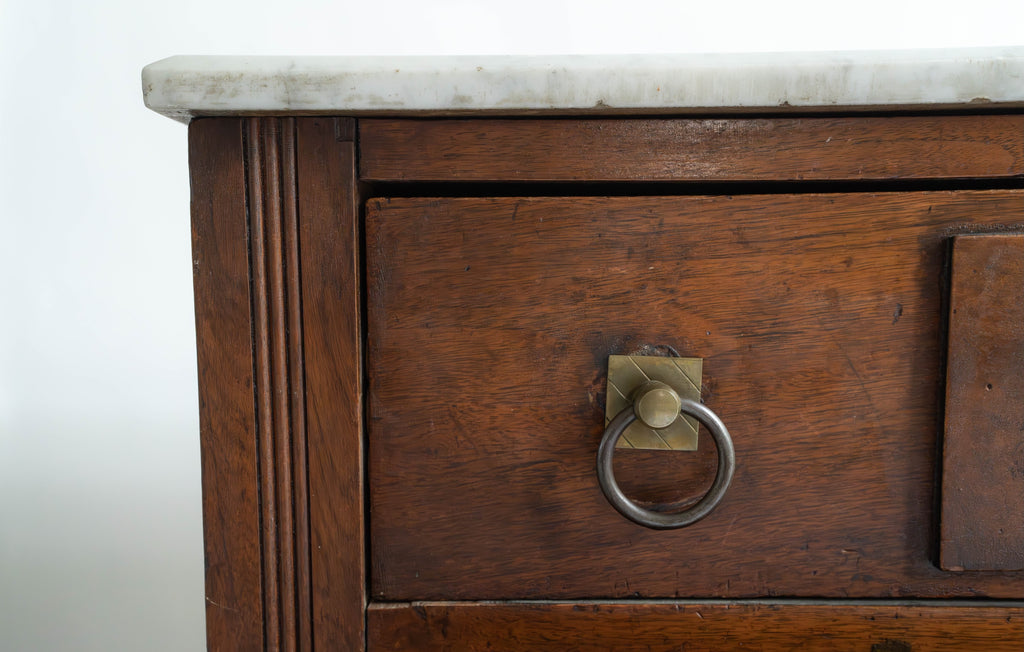 19th Century Antique Eastlake Marble and Walnut Burl Chest