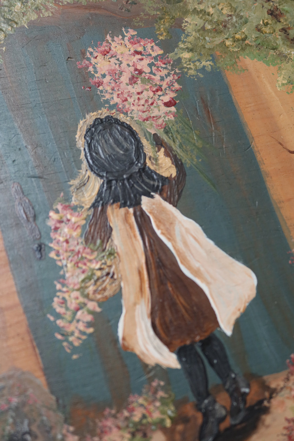 Folk Art Hand Painted Vintage Stool