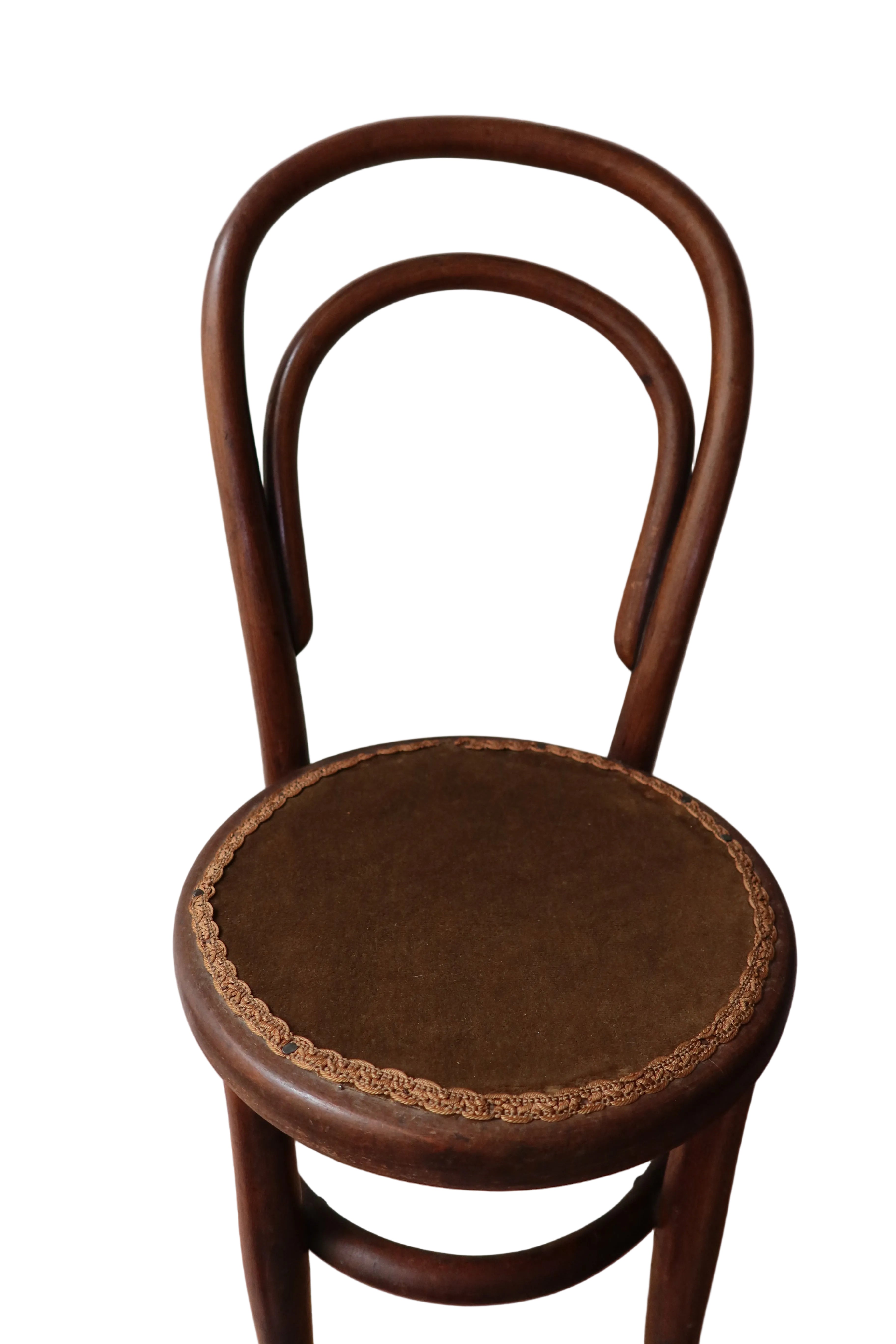 Antique Vienna Bentwood and Velvet Accent Chair