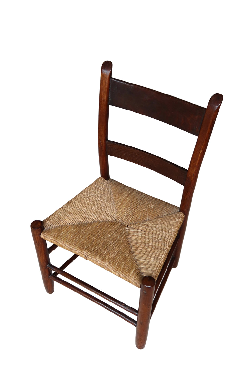 Antique Shaker Chair with Handwoven Rush Seat