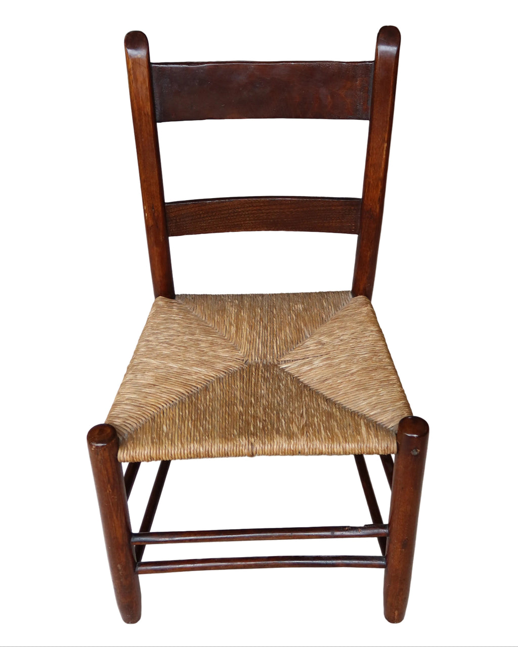 Antique Shaker Chair with Handwoven Rush Seat
