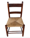Antique Shaker Chair with Handwoven Rush Seat