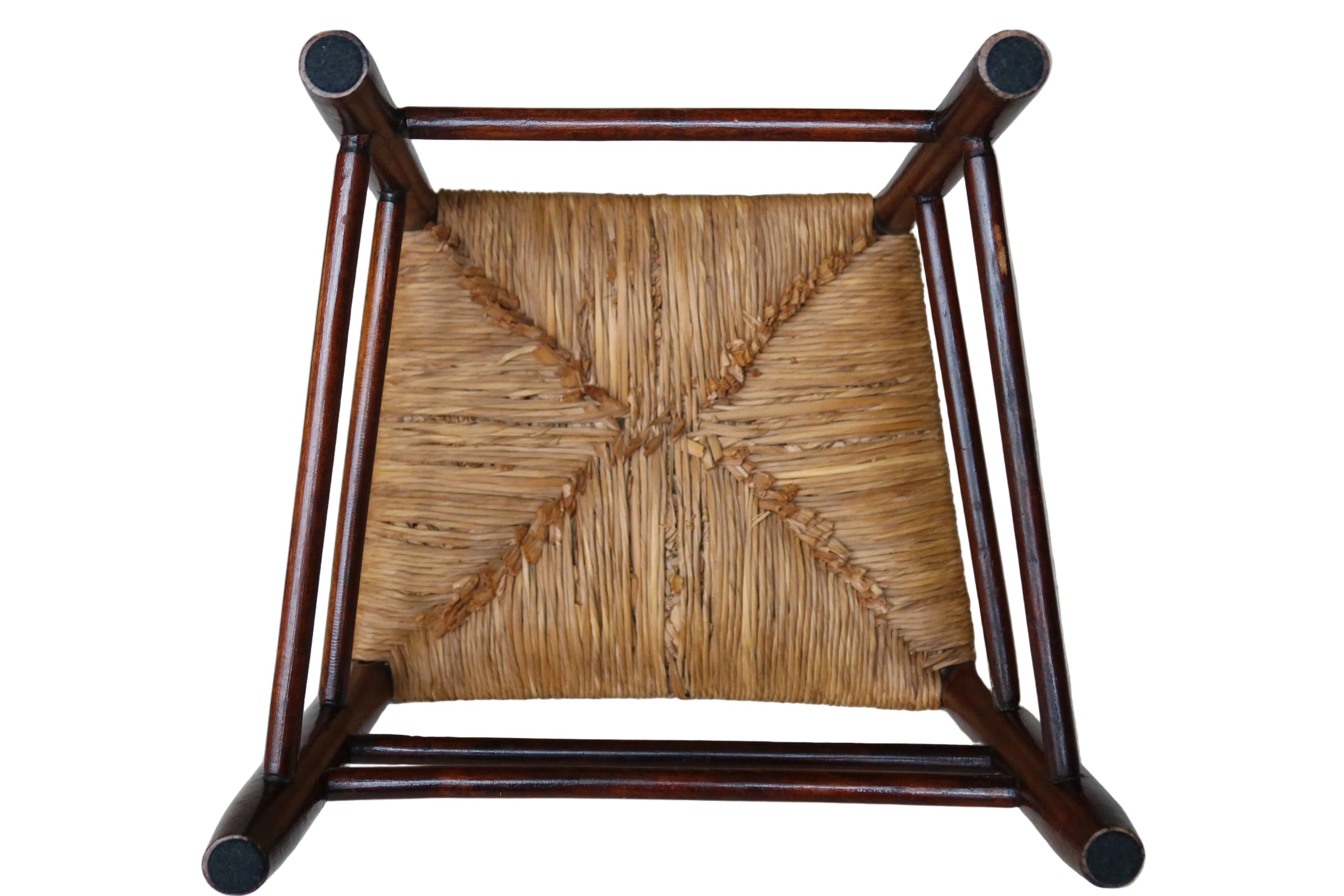 Antique Shaker Chair with Handwoven Rush Seat