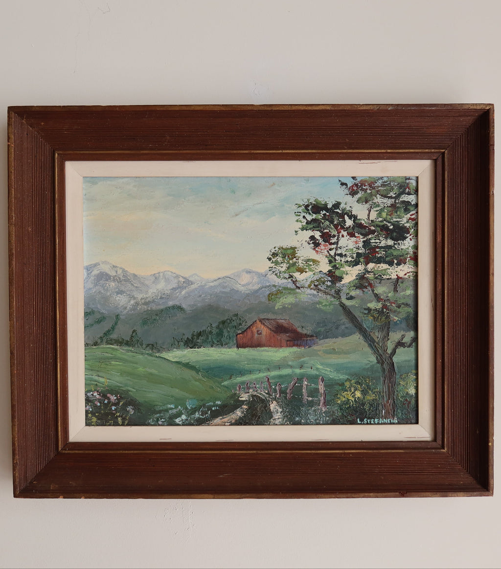 German Alpine Cabin Painting