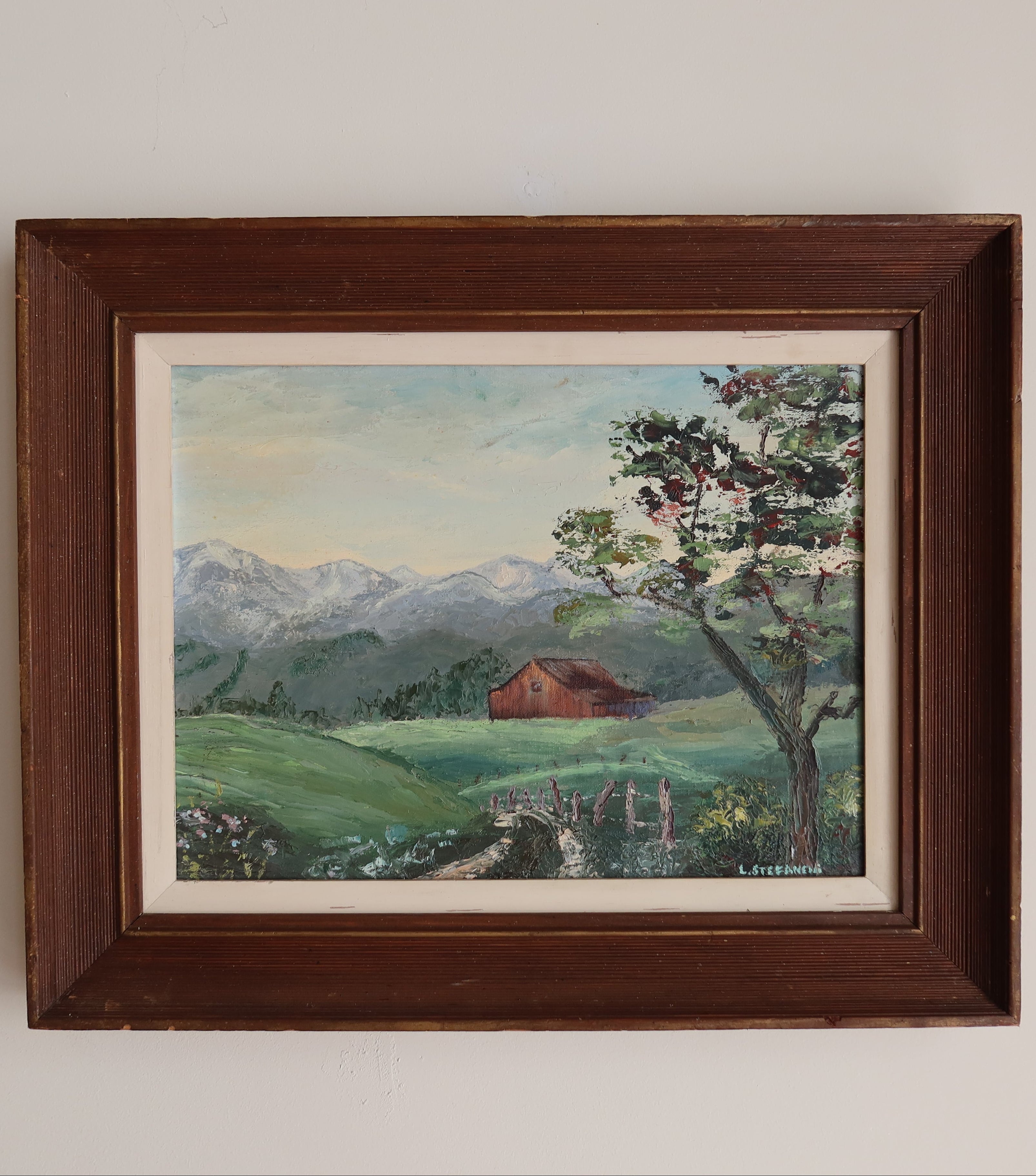 German Alpine Cabin Painting