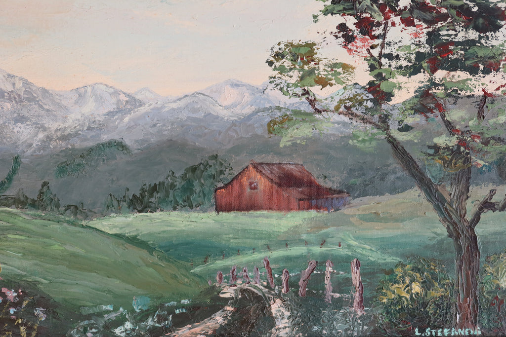 German Alpine Cabin Painting
