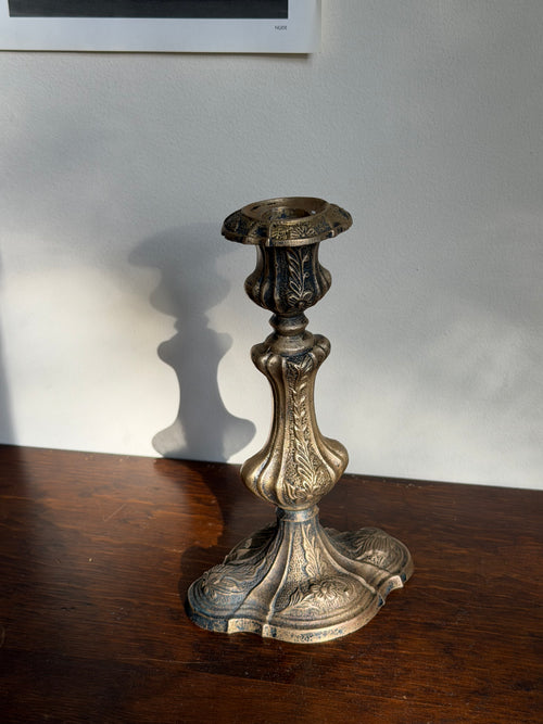 19th Century Baroque Floral Candlestick